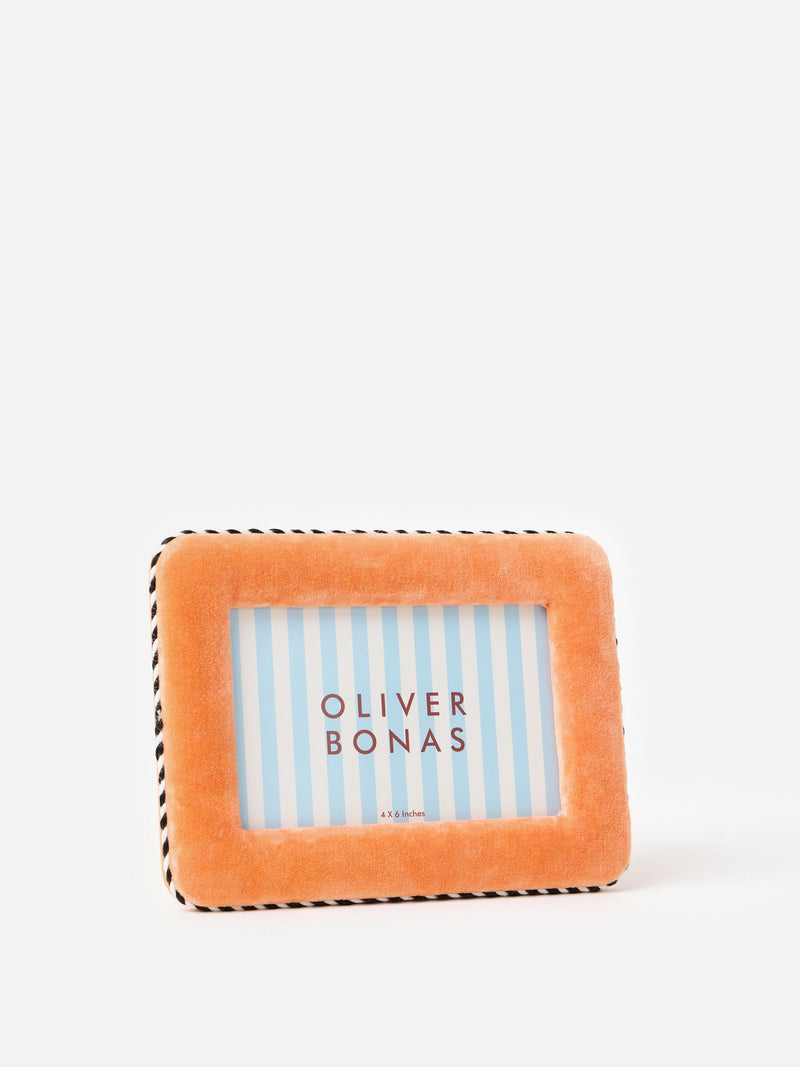 Oliver Bonas orange velvet photo frame 6x4 (British brand)