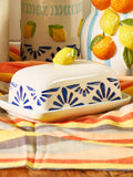 Oliver Bonas Multi Lemon ceramic butter dish 17cm - British product