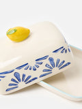 Oliver Bonas Multi Lemon ceramic butter dish 17cm - British product