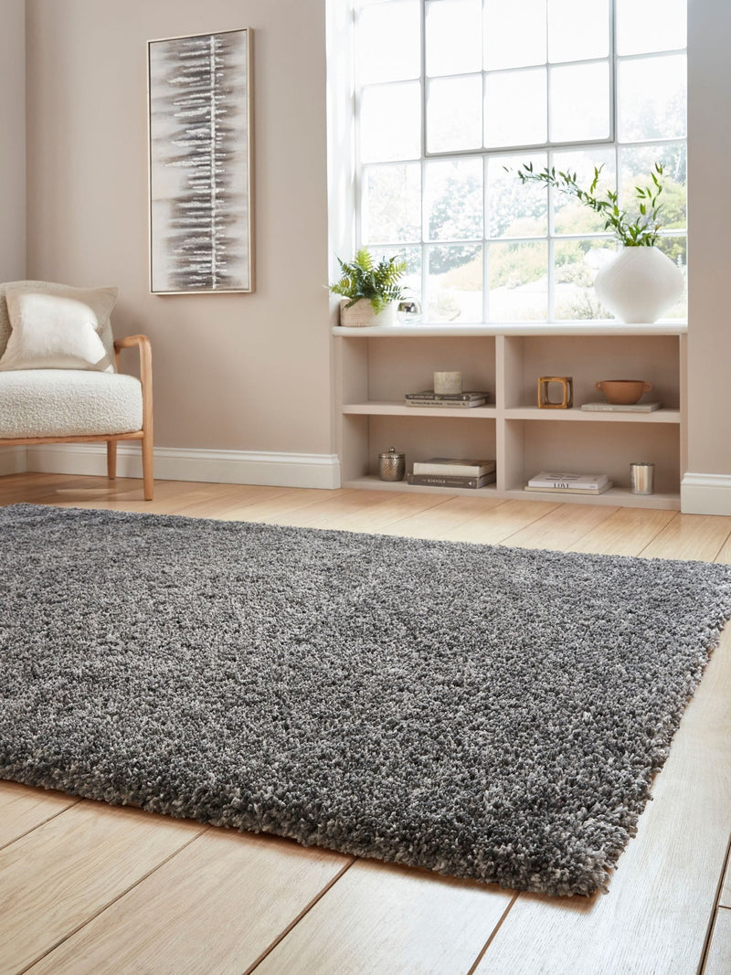 Think Rugs Silver Vista shaggy rug 5cm pile - British product