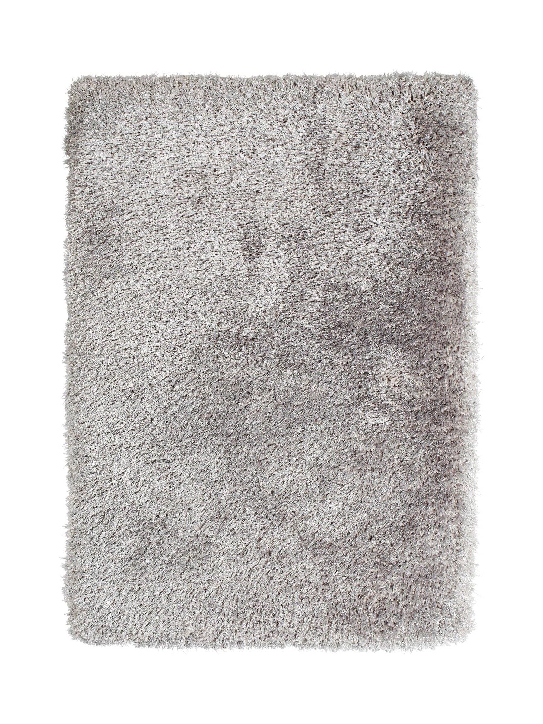 Think Rugs Montana silver plain shaggy rug, imported from the UK