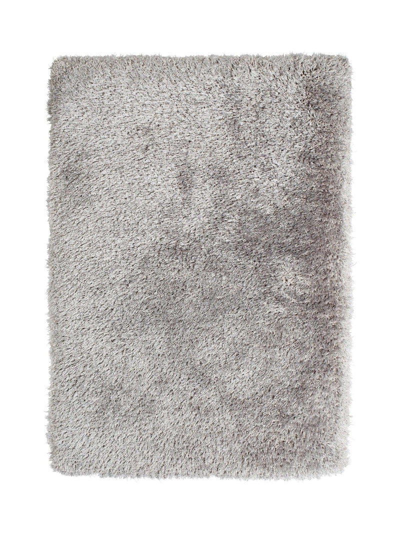 Think Rugs Montana silver plain shaggy rug, imported from the UK