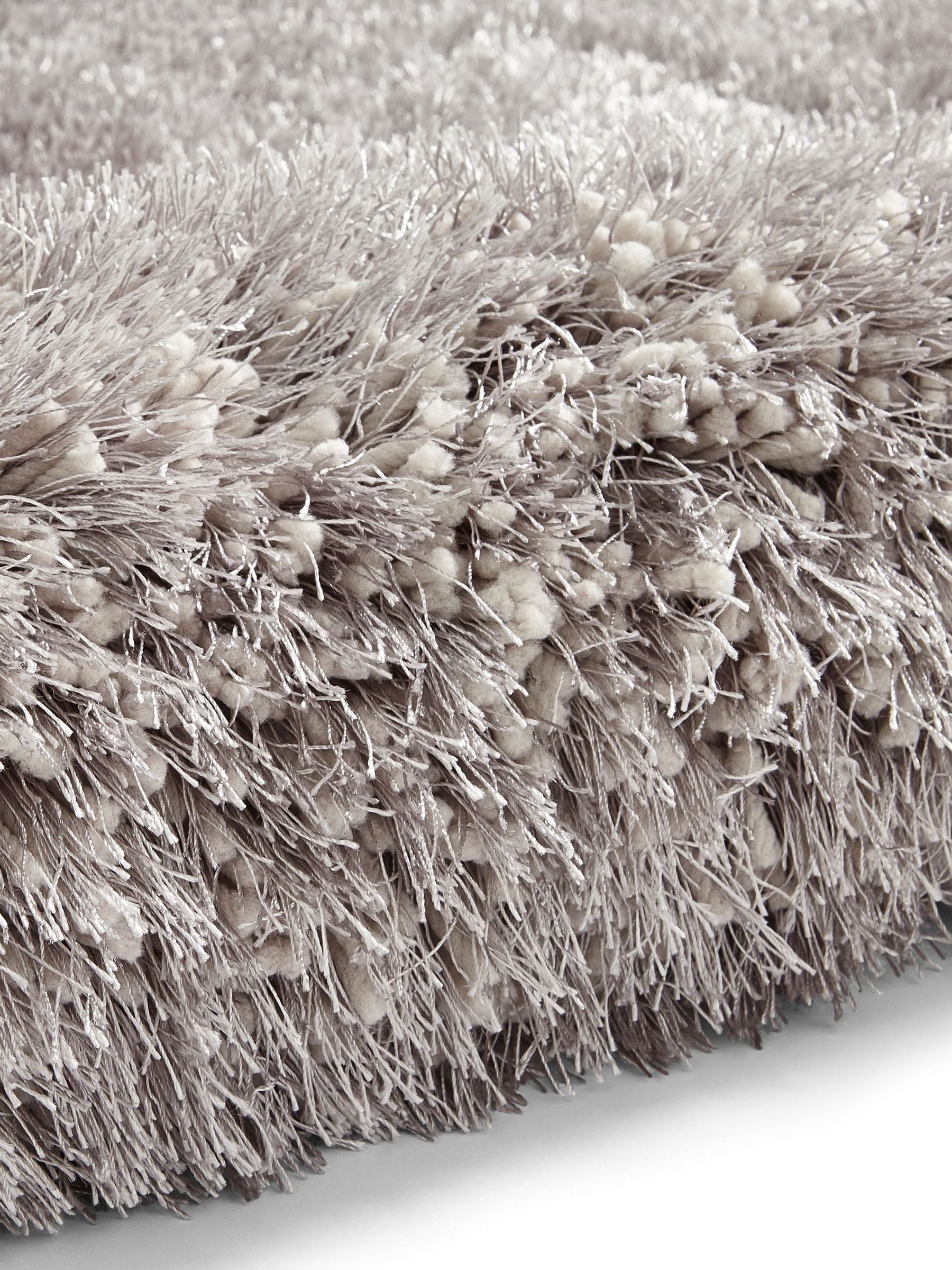 Think Rugs Montana silver plain shaggy rug, imported from the UK