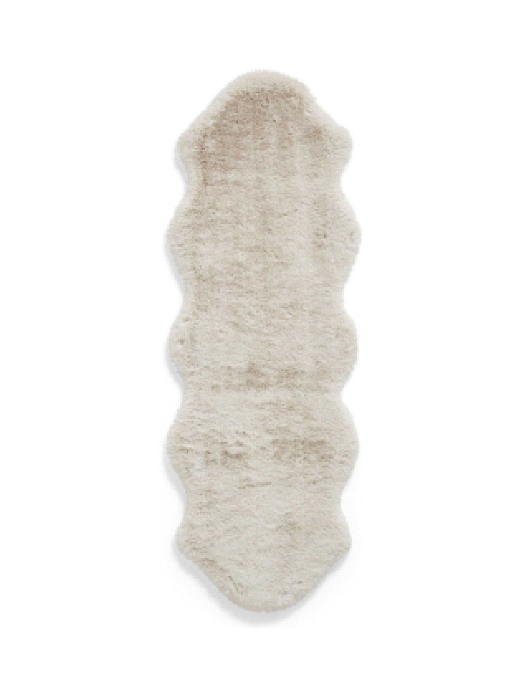 Think Rugs beige Super Teddy shaggy rug 60x180cm (British brand)