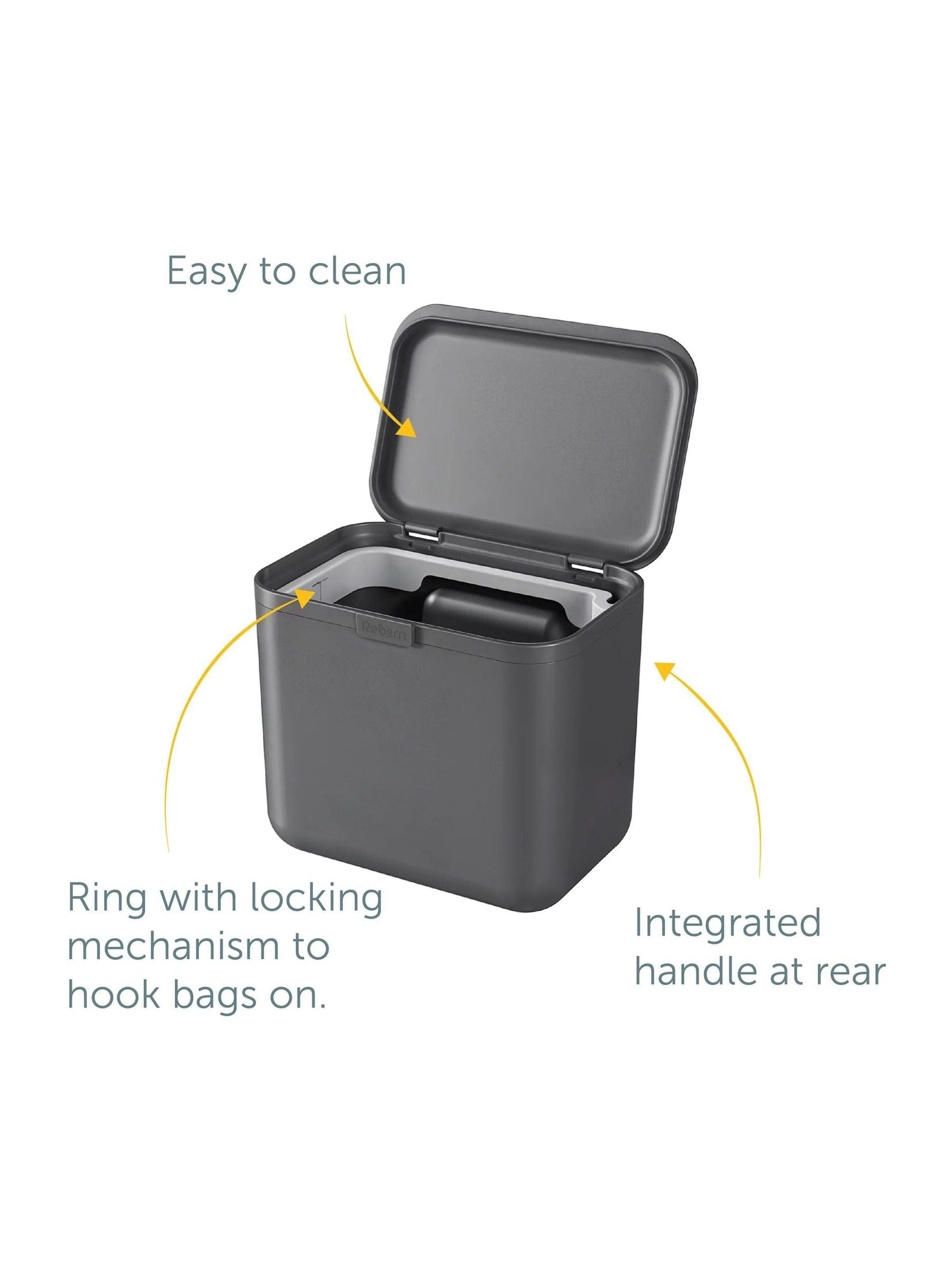 ReBorn dark grey food waste bin British brand