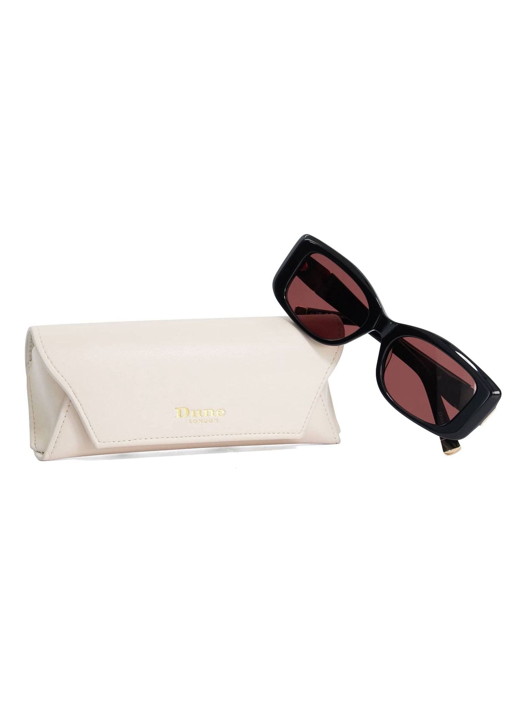Dune London black rectangular sunglasses acetate - British product