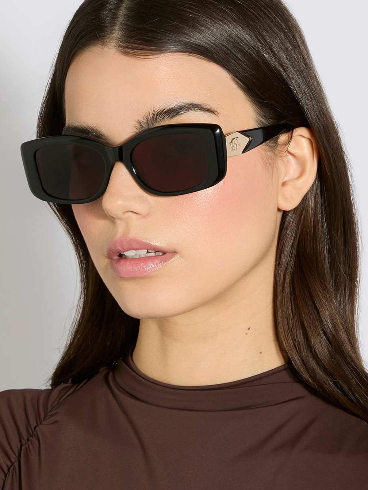 Dune London black rectangular sunglasses acetate - British product