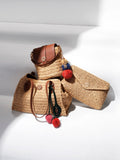 Dune London Dimple cross-body bag in synthetic raffia (British brand)