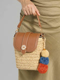 Dune London Dimple cross-body bag in synthetic raffia (British brand)