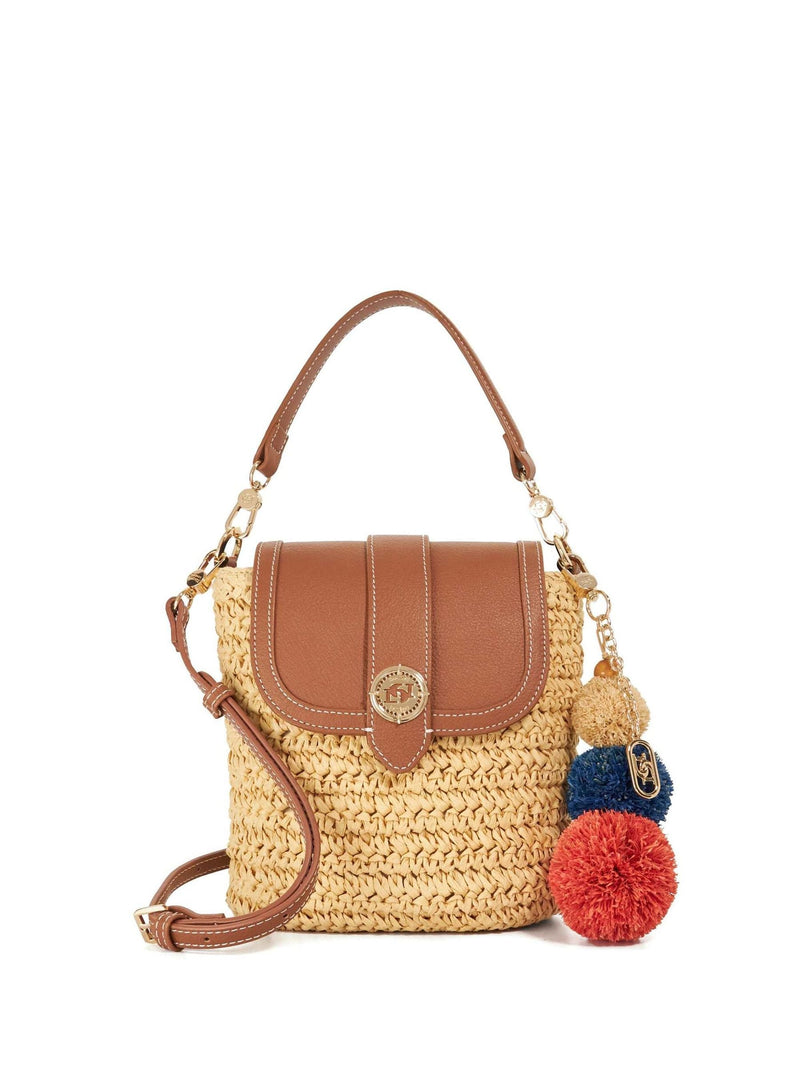 Dune London Dimple cross-body bag in synthetic raffia (British brand)