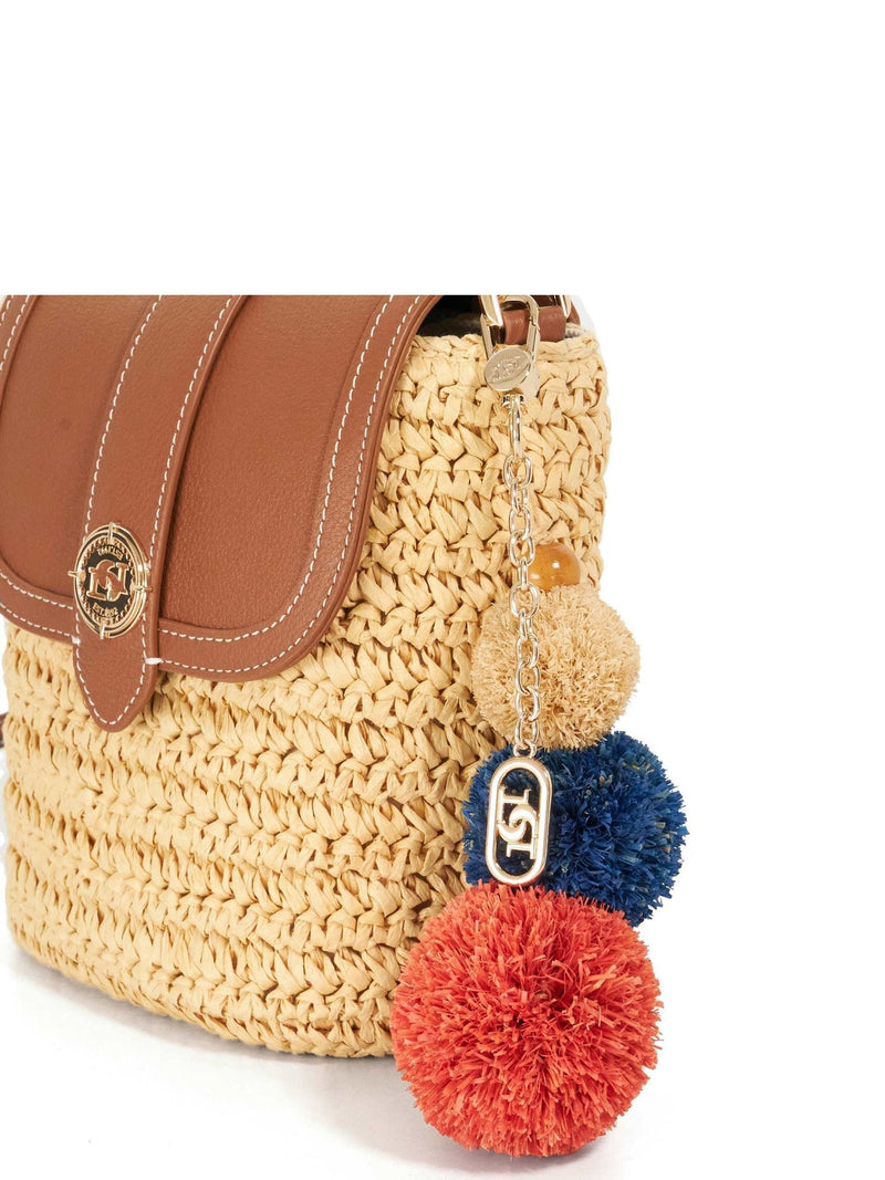 Dune London Dimple cross-body bag in synthetic raffia (British brand)