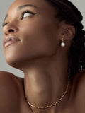 Dinny Hall Silver Tone Toro Pearl Drop Hoops, 11.5mm x 21mm