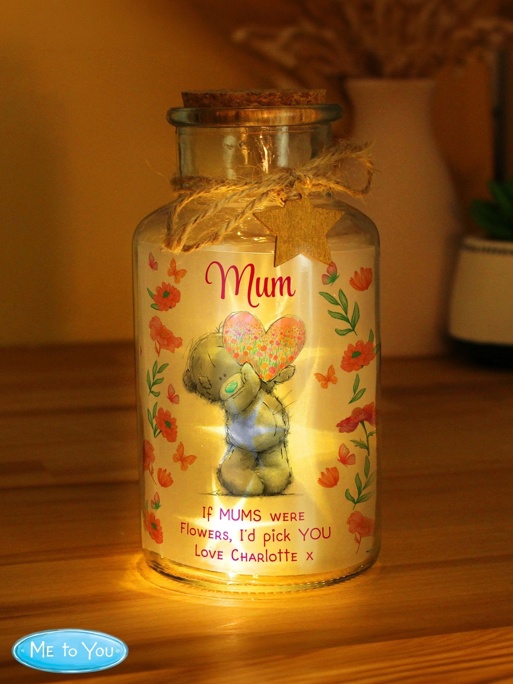 Me to You personalised LED jar with Tatty Teddy design 16.5cm, UK version