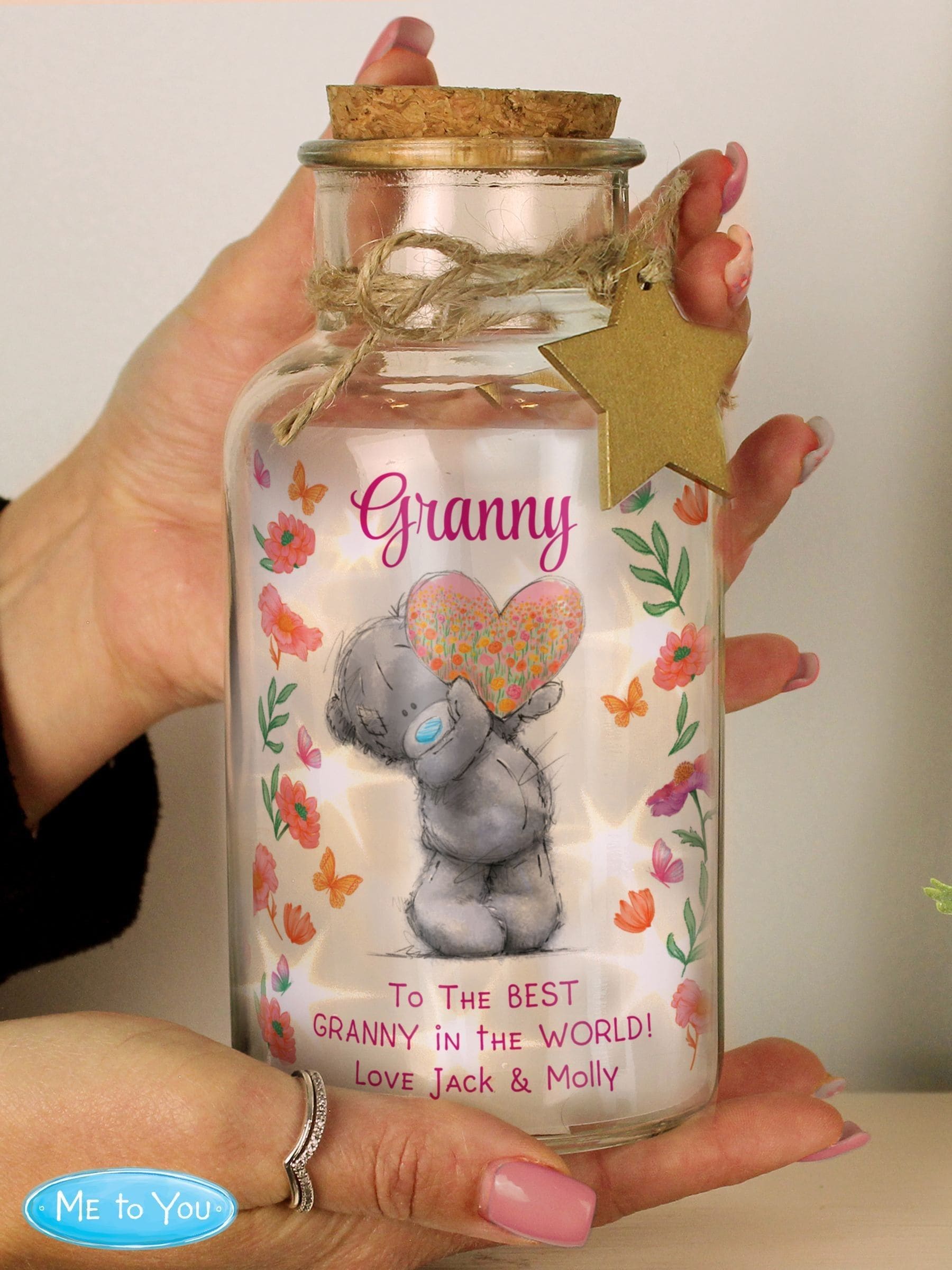 Me to You personalised LED jar with Tatty Teddy design 16.5cm, UK version