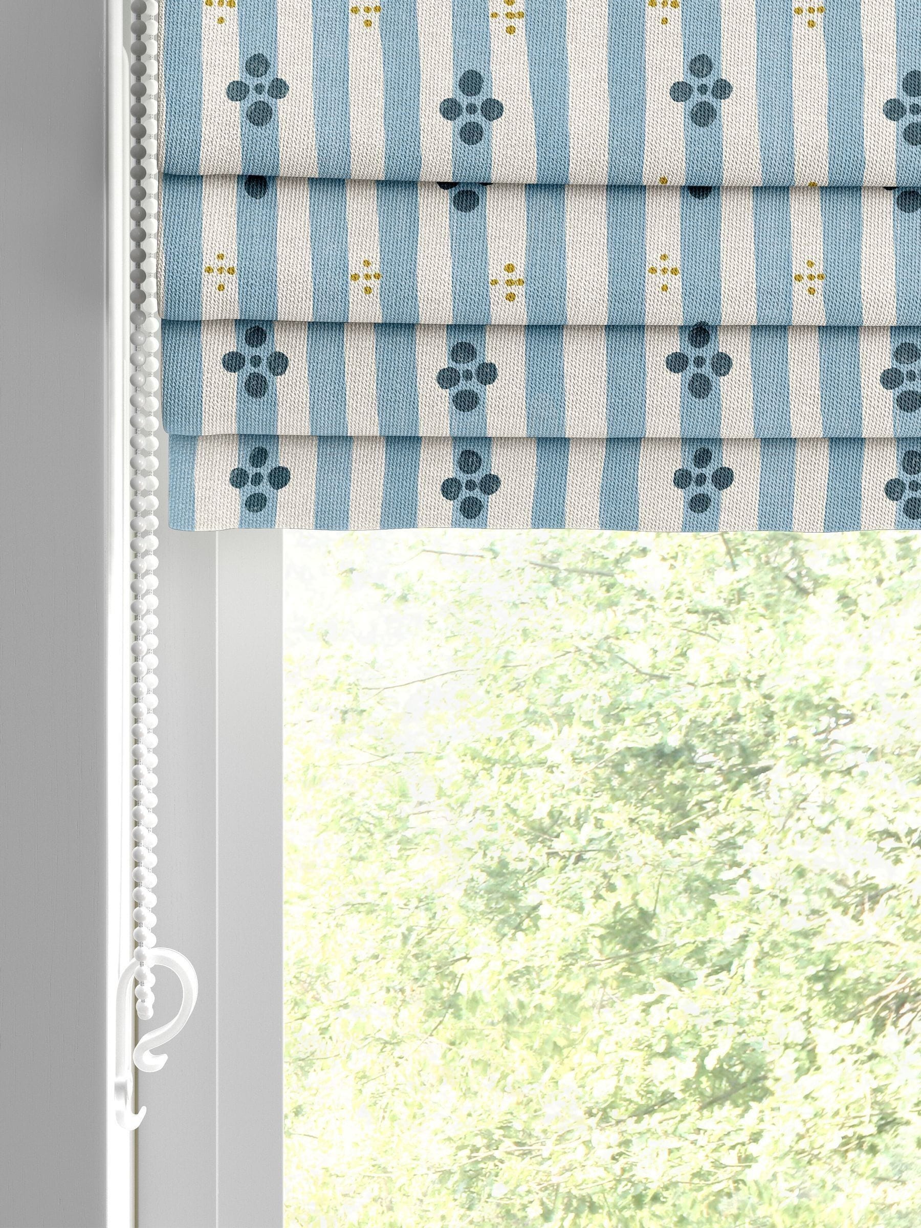 Emily Bond Blue Clara made to measure roman blind, UK version