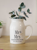 PMC personalised ceramic wedding jug vase 12cm (British brand)