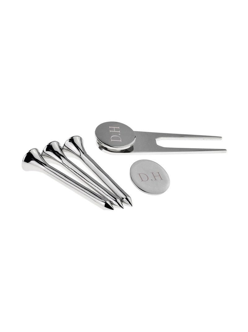 Treat Republic Personalised Silver Plated Golf Tee Gift Set, imported from the UK