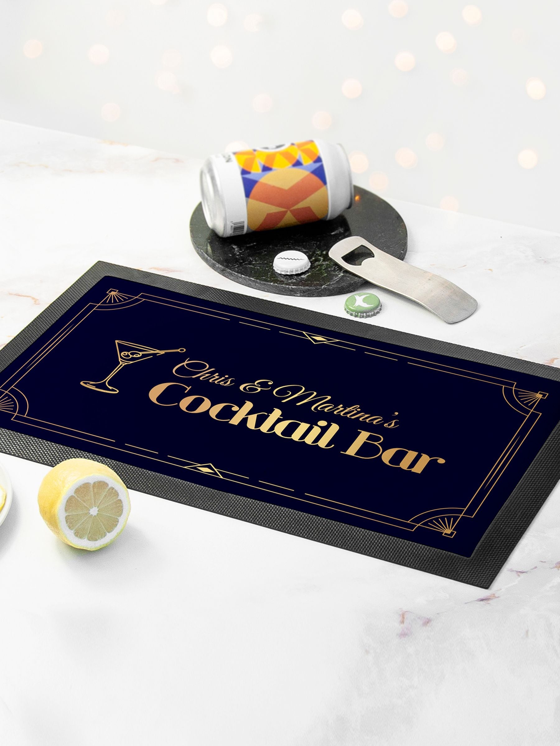 Treat Republic personalised cocktail bar mat - British product