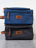 Treat Republic personalised denim washbag with initials, imported from the UK