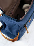 Treat Republic personalised denim washbag with initials, imported from the UK