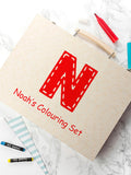 Treat Republic personalised colouring set red 63-piece, imported from the UK