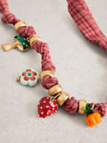 White Stuff pink scarf charm necklace, UK version
