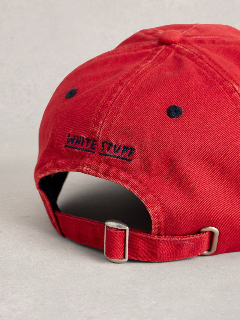 White Stuff red embroidered baseball cap UK version