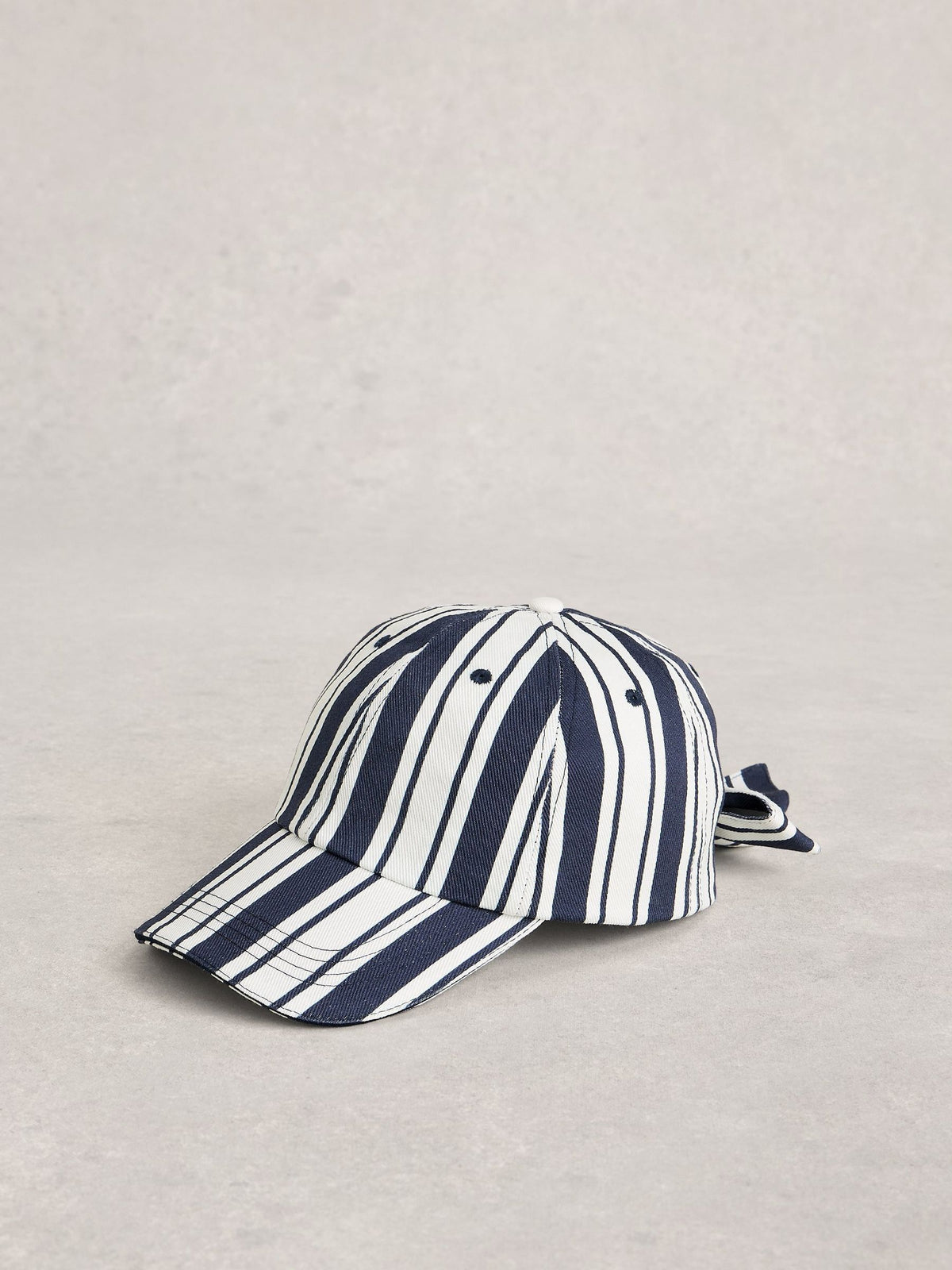 White Stuff white bow detail baseball cap (British brand)
