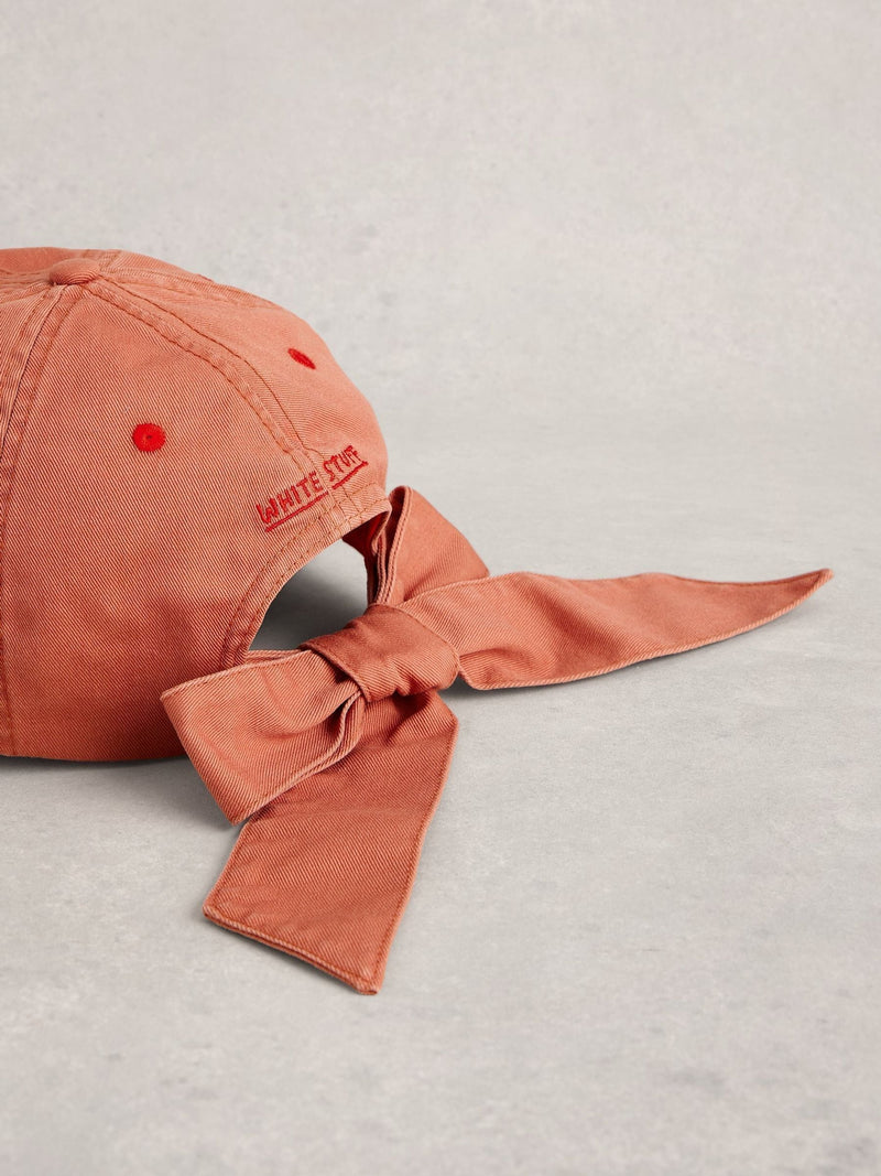 White Stuff baseball cap with pink bow, imported from the UK