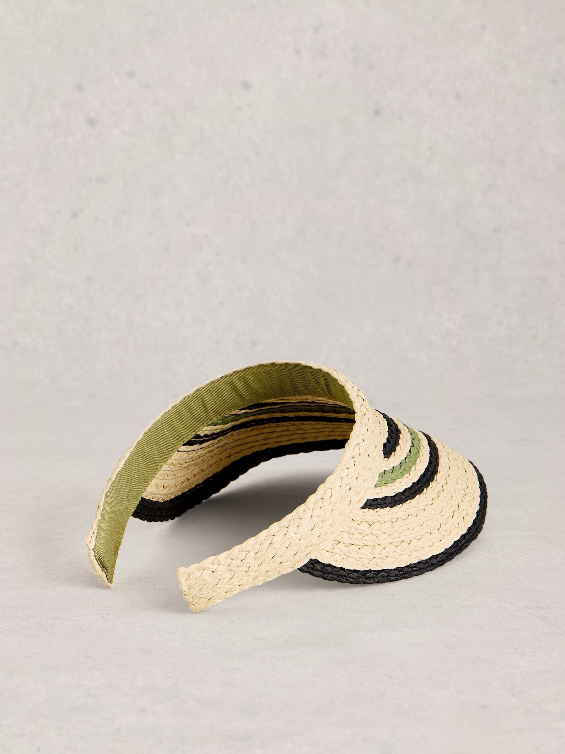 White Stuff cream woven visor hat, British product