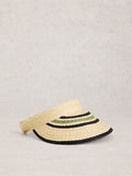 White Stuff cream woven visor hat, British product