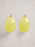 White Stuff green ruby resin hoop earrings, imported from the UK