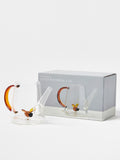 Oliver Bonas clear glass bee watering can 13cm, imported from the UK