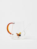 Oliver Bonas clear glass bee watering can 13cm, imported from the UK