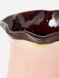 Oliver Bonas pink ceramic ripple vase 21cm, imported from the UK