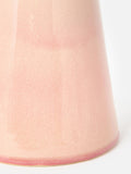 Oliver Bonas pink ceramic ripple vase 21cm, imported from the UK