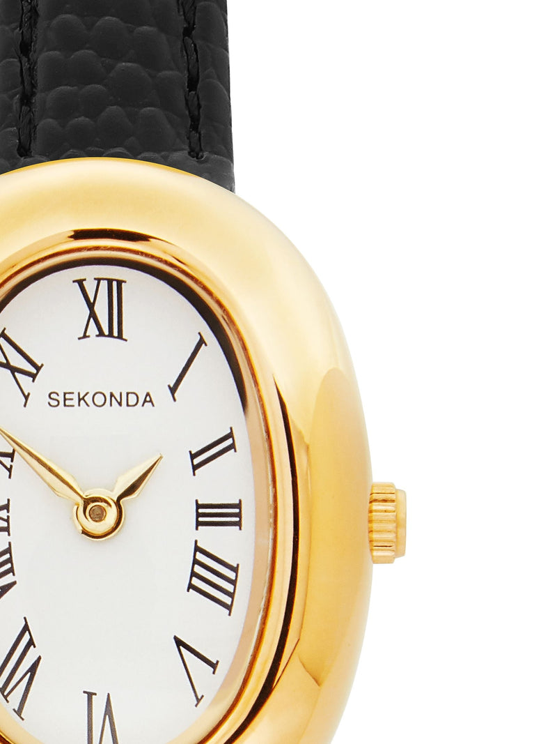 Sekonda Black Bellamy oval watch 23mm, UK version