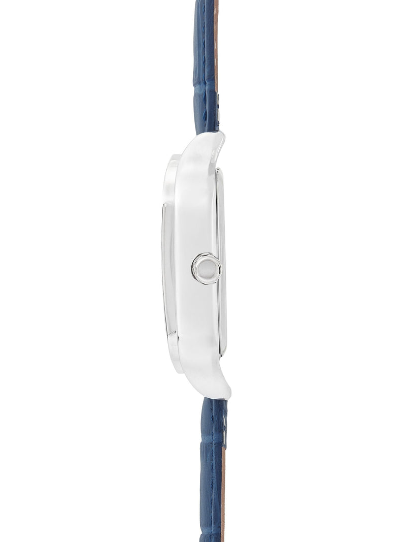 Sekonda Rene square analogue watch 29mm blue leather strap, UK version