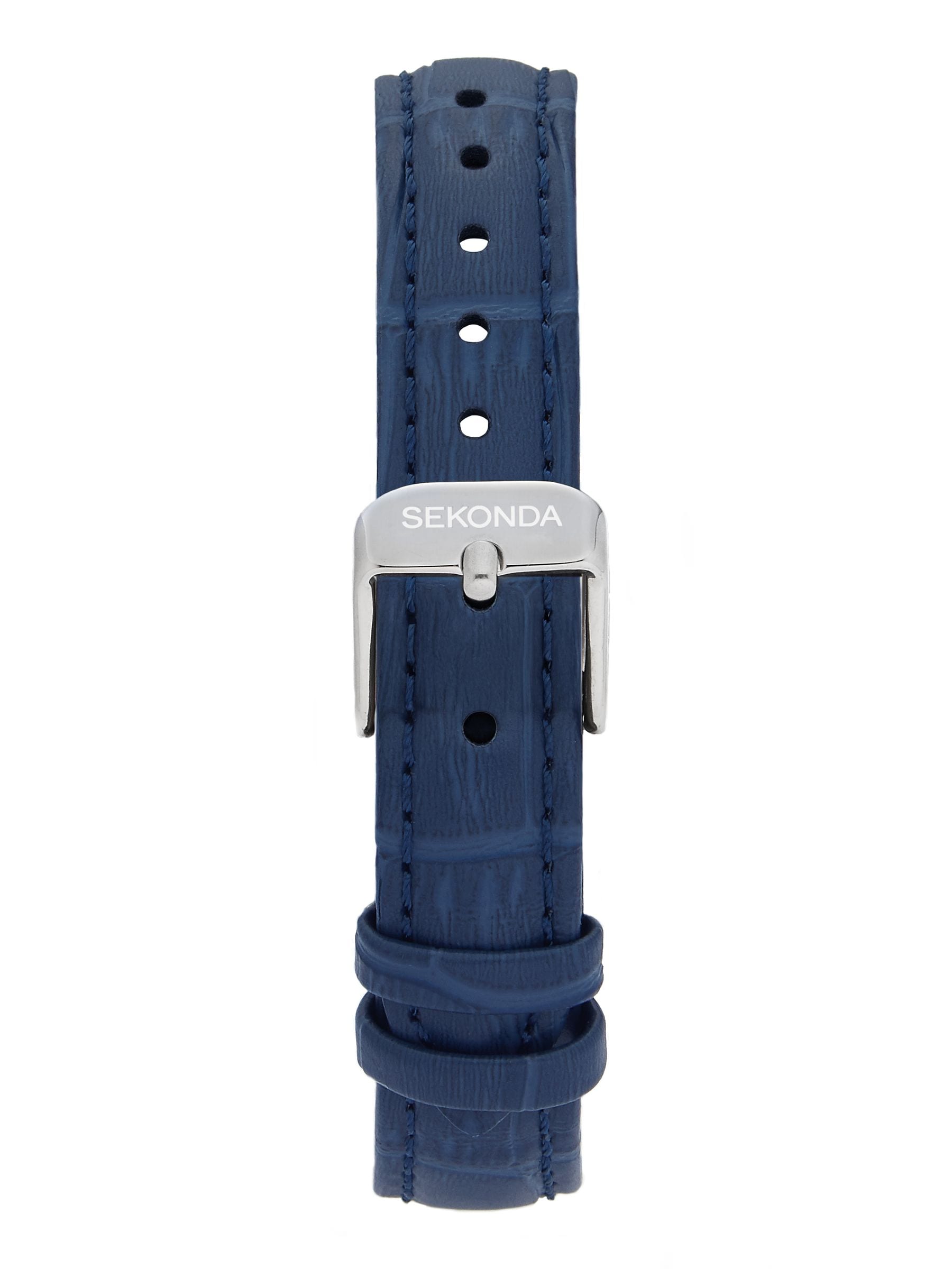 Sekonda Rene square analogue watch 29mm blue leather strap, UK version