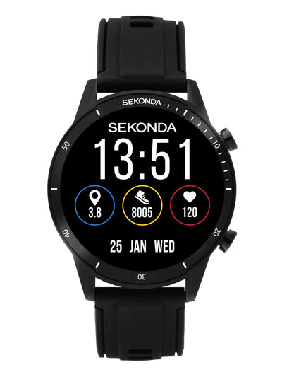 Next Sekonda Black Active Go 45mm Smartwatch- Buy online at McGrocer