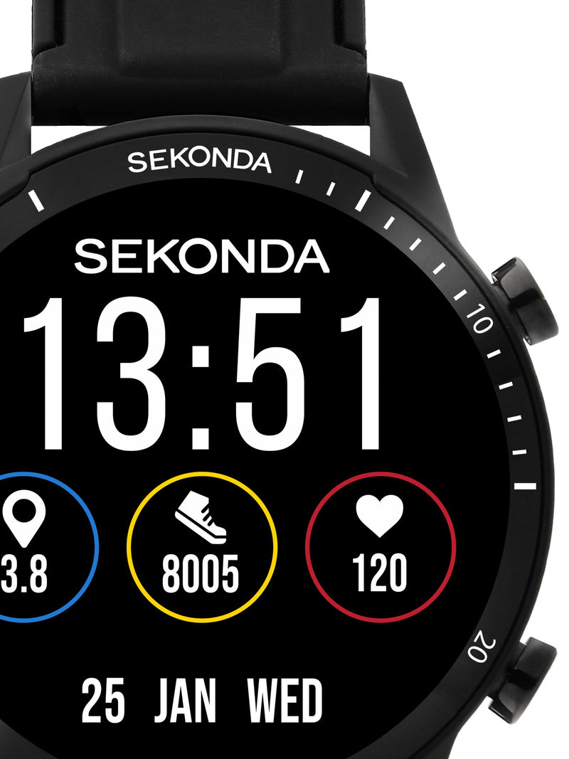 Sekonda Active Go black smartwatch 45mm - British product