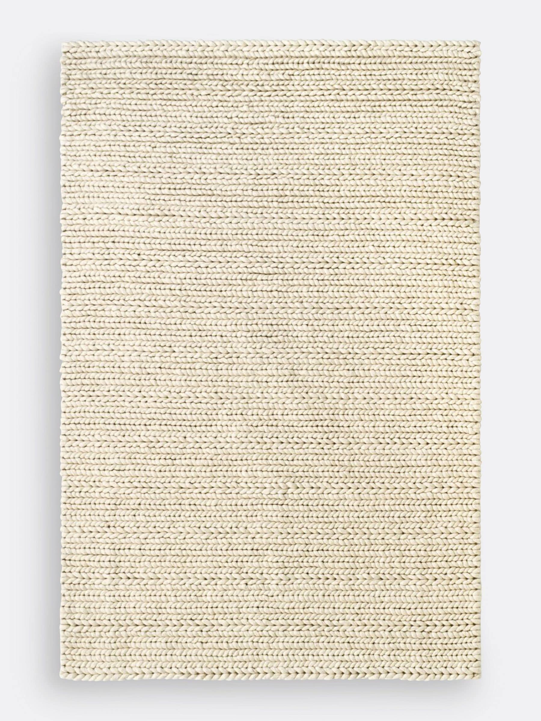 La Redoute Diano knitted effect wool rug ecru white 200x290cm, UK version