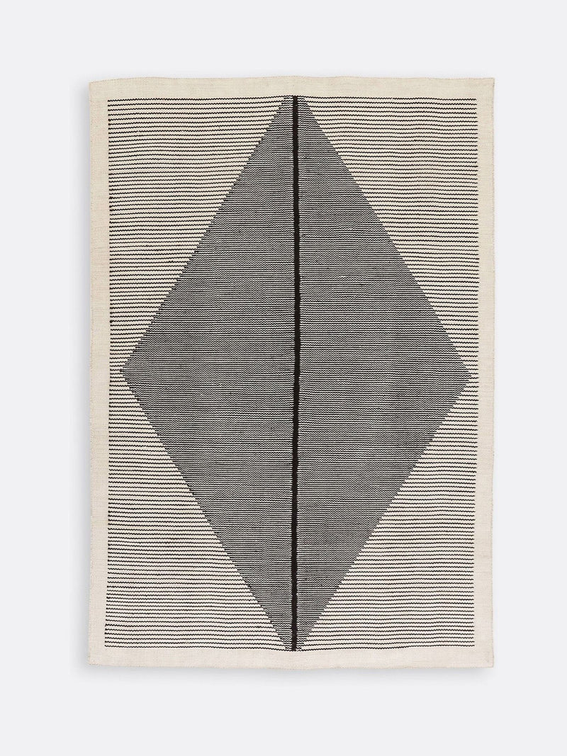 La Redoute Intérieurs Loscan black ecru flat weave kilim rug (British brand)
