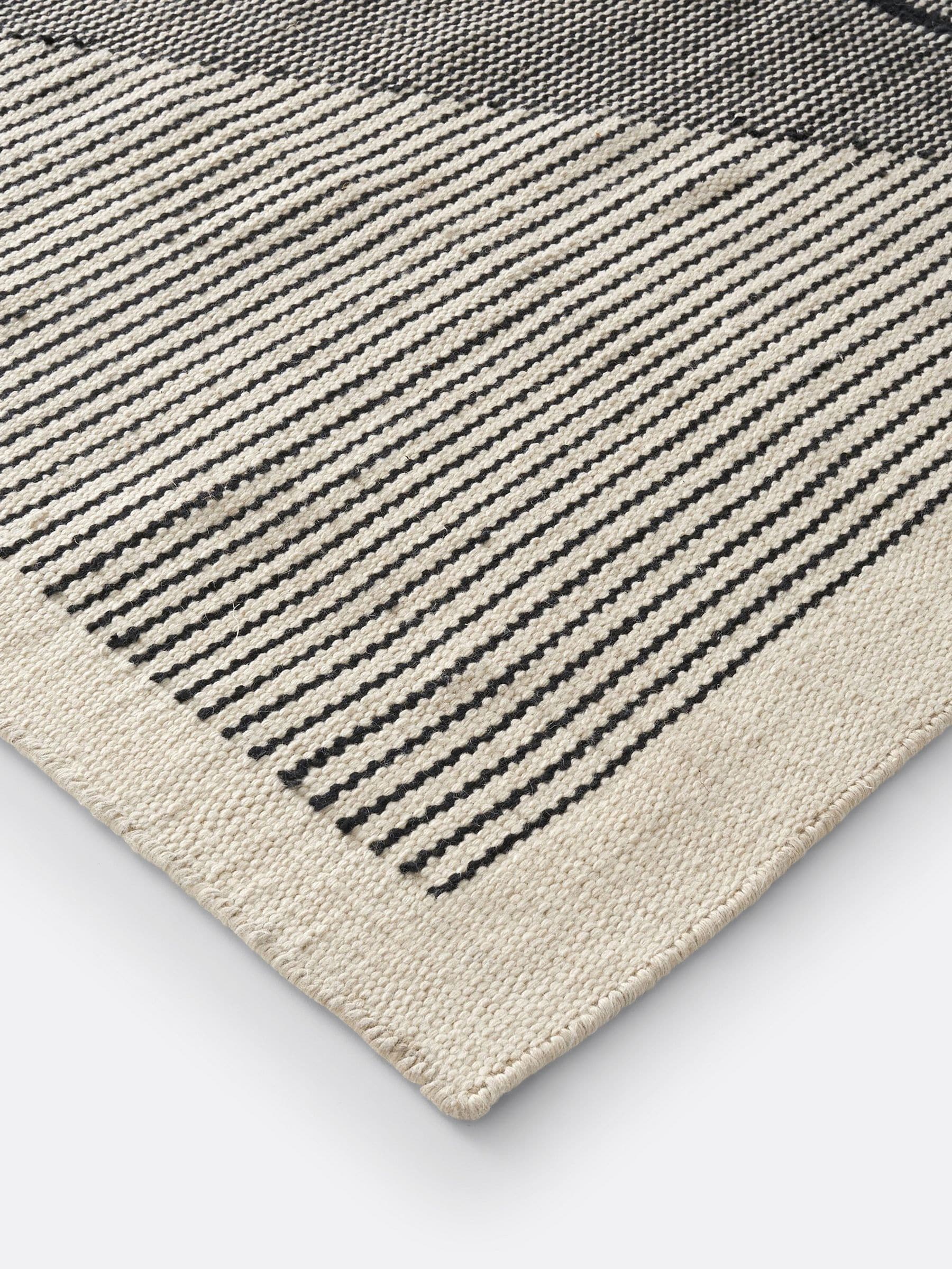 La Redoute Intérieurs Loscan black ecru flat weave kilim rug (British brand)