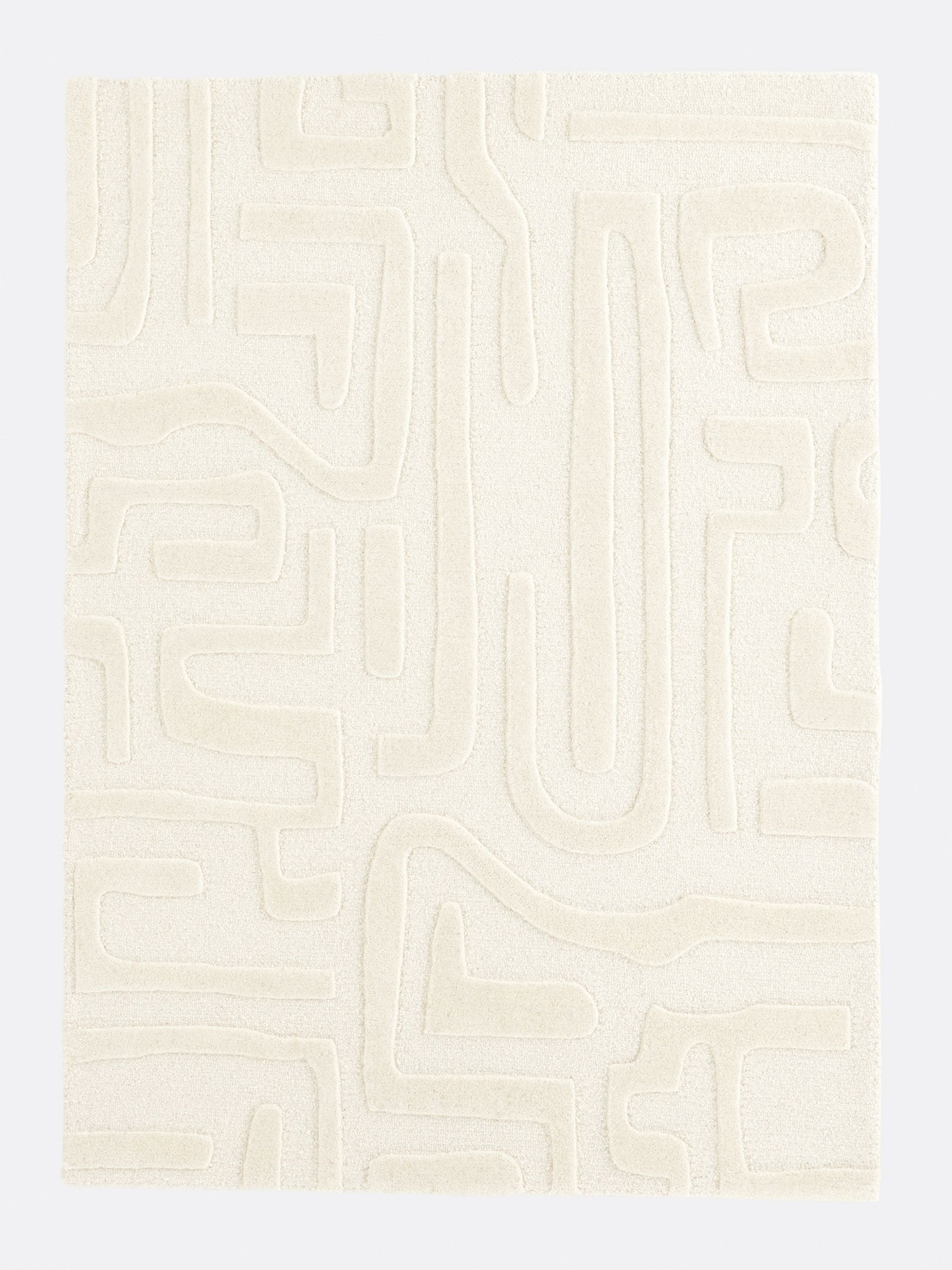 La Redoute wool rug graphic print ecru 200x290cm - British product