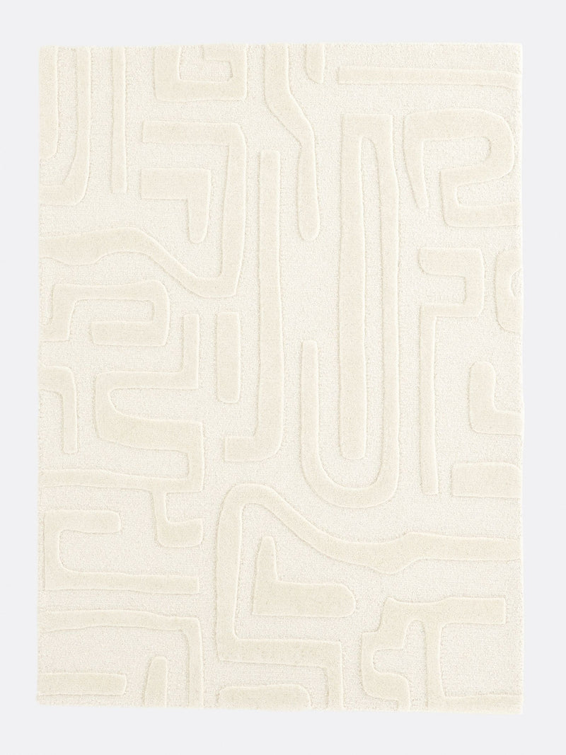 La Redoute wool rug graphic print ecru 200x290cm - British product