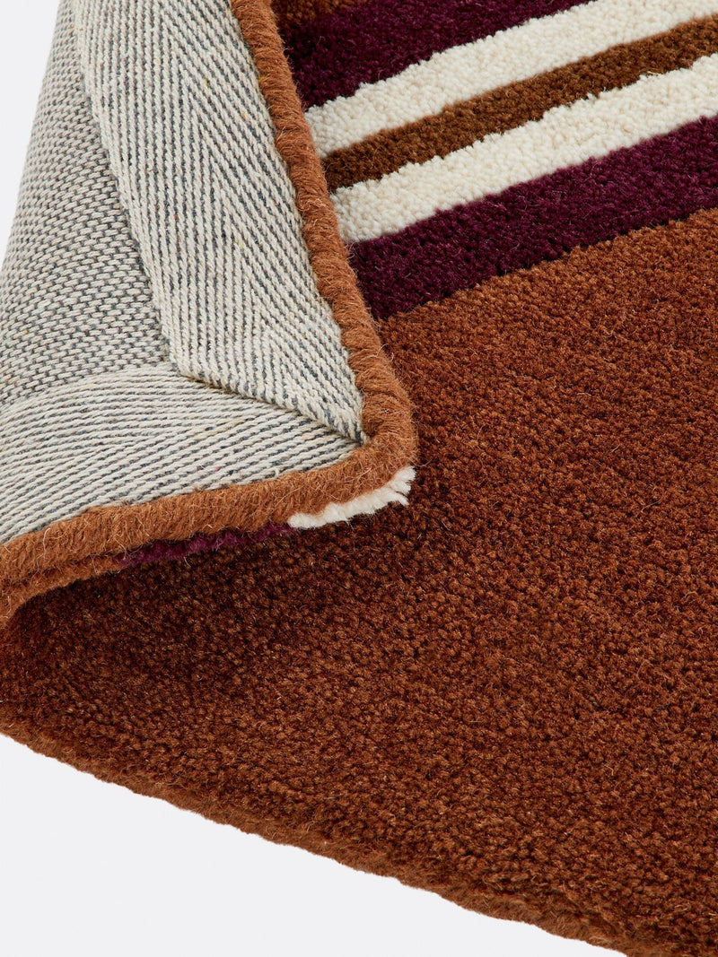 La Redoute Georgio wool rug caramel stripes - British product