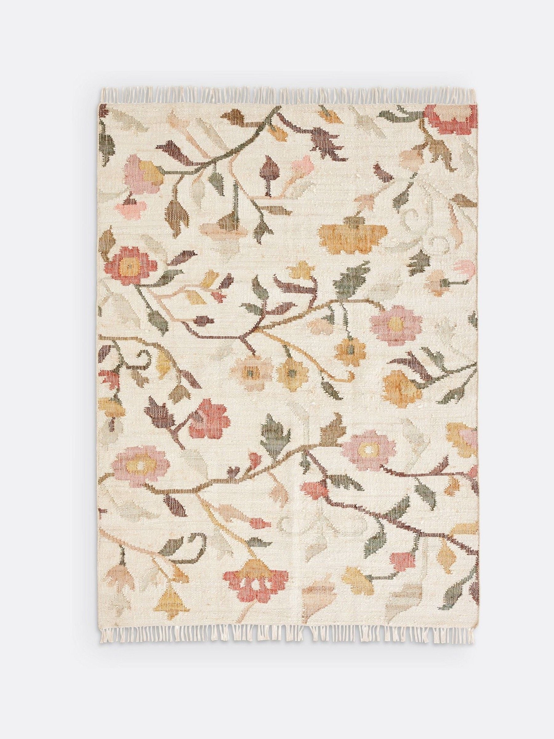 La Redoute Intérieurs multicolour floral jute kilim rug 200x290cm, UK version