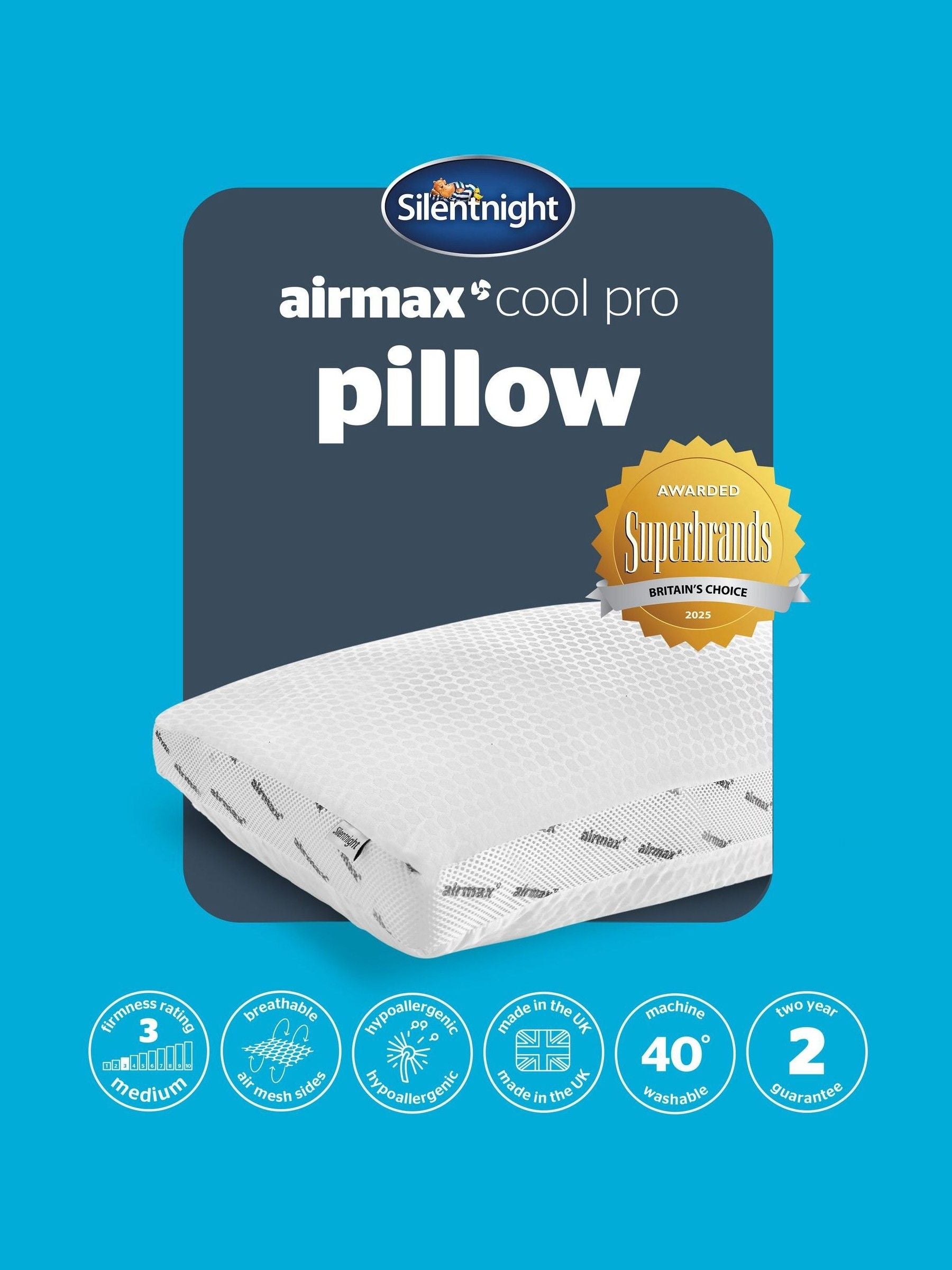 Silentnight Airmax Cool Pro Pillow, UK version