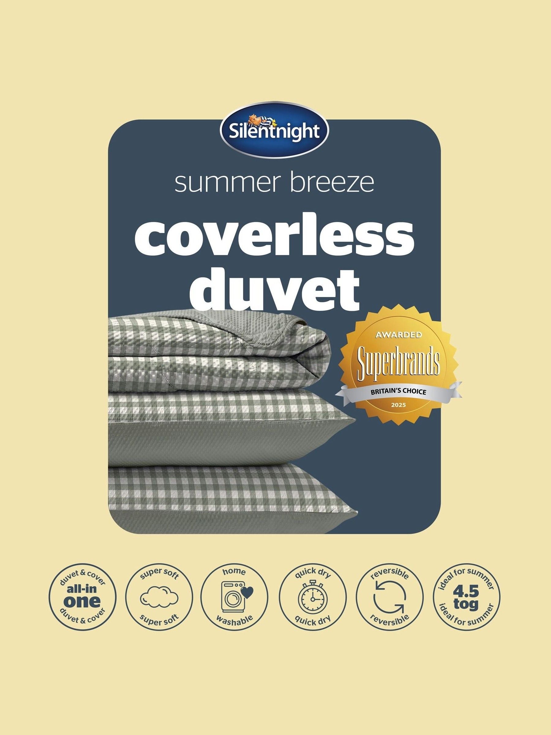 Silentnight gingham coverless duvet 4.5 tog, UK version